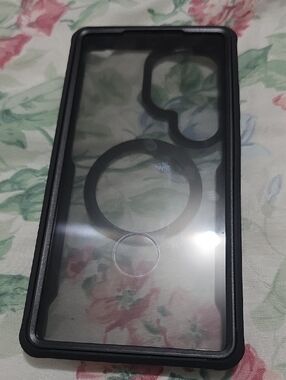 Clear Black Protective Phone Case with Ring Cutouts